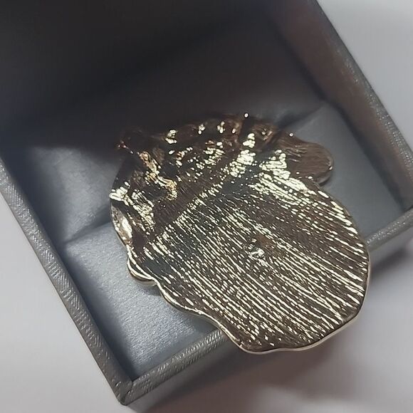 Santa Red Rhinestone Gold Tone Pendant - Picture 3 of 4